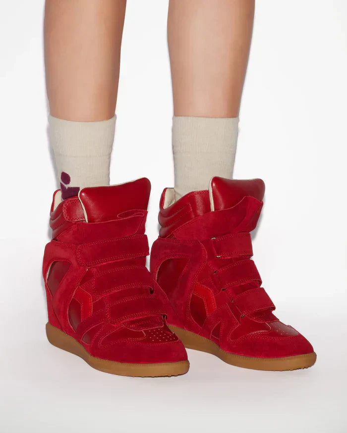 Bekett suede calfskin leather wedge sneakers
