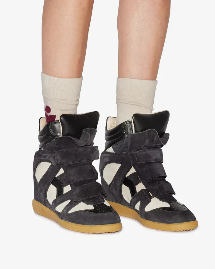 Bekett suede calfskin leather wedge sneakers