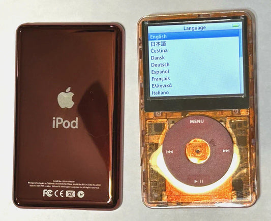 Bluetooth Mod Apple iPod Classic 5.5th Atomic Orange Fireball 2TB Wolfson DAC 3000 Battery