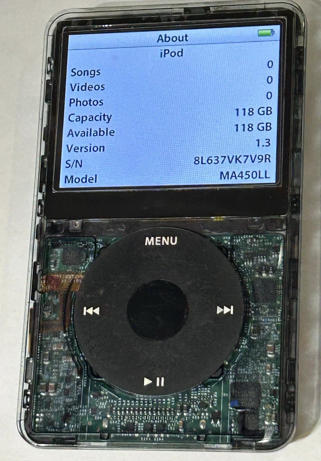 Bluetooth Mod Apple iPod Classic 5.5th Smoked 2TB SSD Wolfson DAC Atomic 3000 Mega Battery