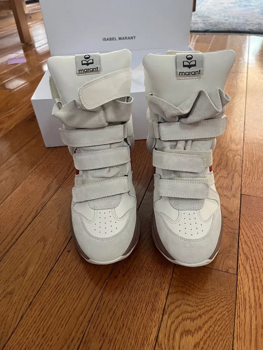 isabel marant sneakers BALSKEE SNEAKERS balskee high-top leather wedge