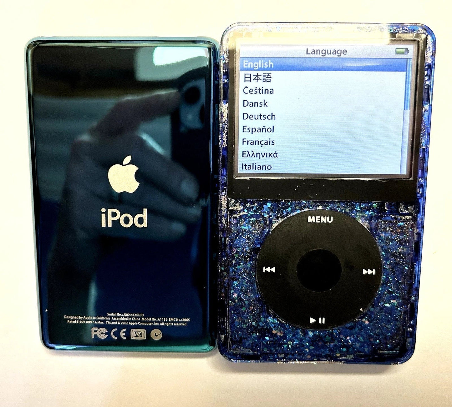 Bluetooth Mod Apple iPod Classic 5.5th Atomic Blue Sparkler 2 TB Wolfson DAC 3000 Battery