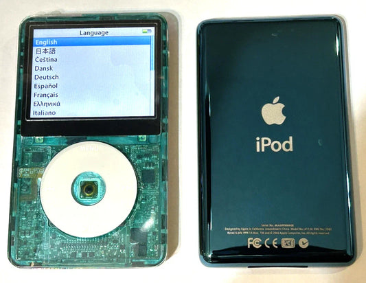 Bluetooth Mod Apple iPod Classic 5.5th Turq 2TB SSD Wolfson DAC Atomic 3000 Mega Battery